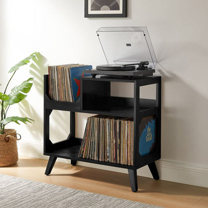 Crosley Furniture - Asheville Medium Record Player Stand With Vinyl Storage - CF1147-BK view 0