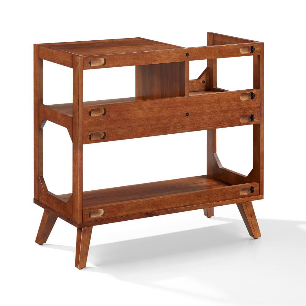 Crosley Furniture - Asheville Medium Record Player Stand With Vinyl Storage - CF1147-WA view 3