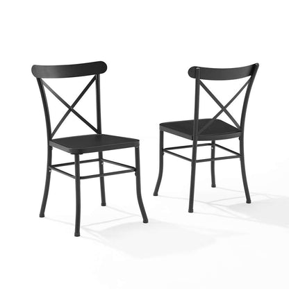 Crosley Furniture - Astrid 2Pc Indoor/Outdoor Metal Dining Chair Set Matte Black - 2 Chairs - CO6270-MB veiw 2