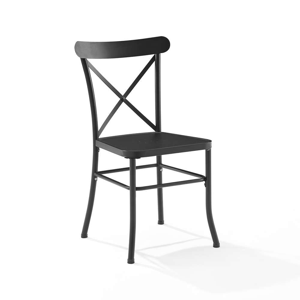Crosley Furniture - Astrid 2Pc Indoor/Outdoor Metal Dining Chair Set Matte Black - 2 Chairs - CO6270-MB veiw 4