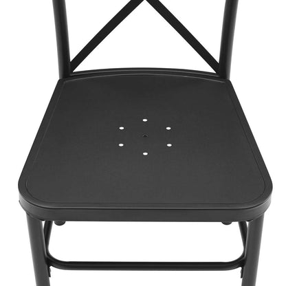 Crosley Furniture - Astrid 2Pc Indoor/Outdoor Metal Dining Chair Set Matte Black - 2 Chairs - CO6270-MB veiw 5