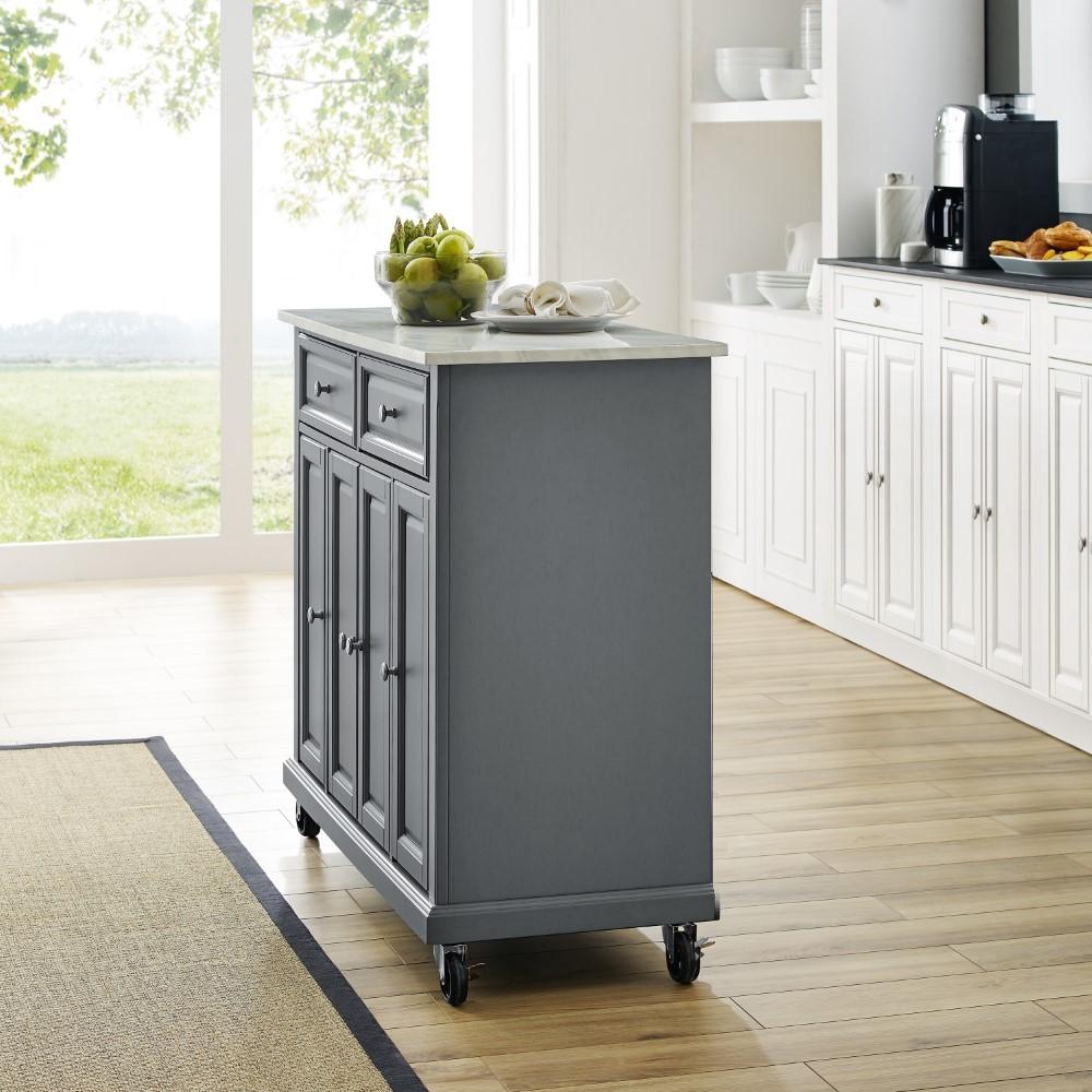 Crosley Furniture - Avery Kitchen Cart Gray - KF30043EGY veiw 10