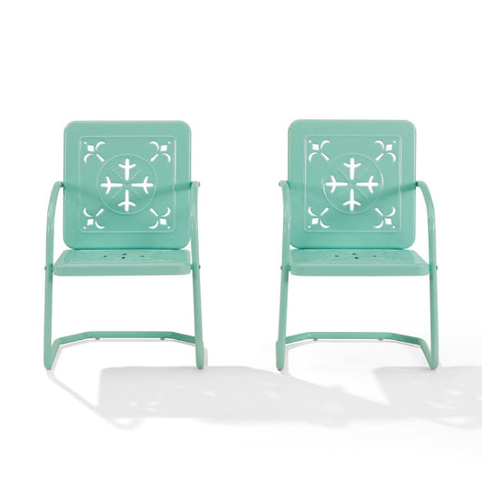 Crosley Furniture - Azalea 2-Piece Retro Outdoor Chair Set - 2 Chairs - CO1033-AQ view 2