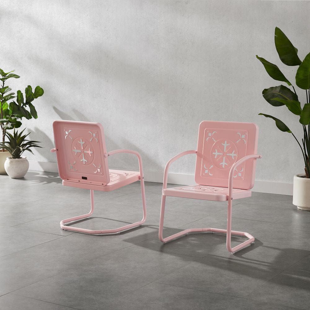 Crosley Furniture - Azalea 2-Piece Retro Outdoor Chair Set - 2 Chairs - CO1033-PI view 6
