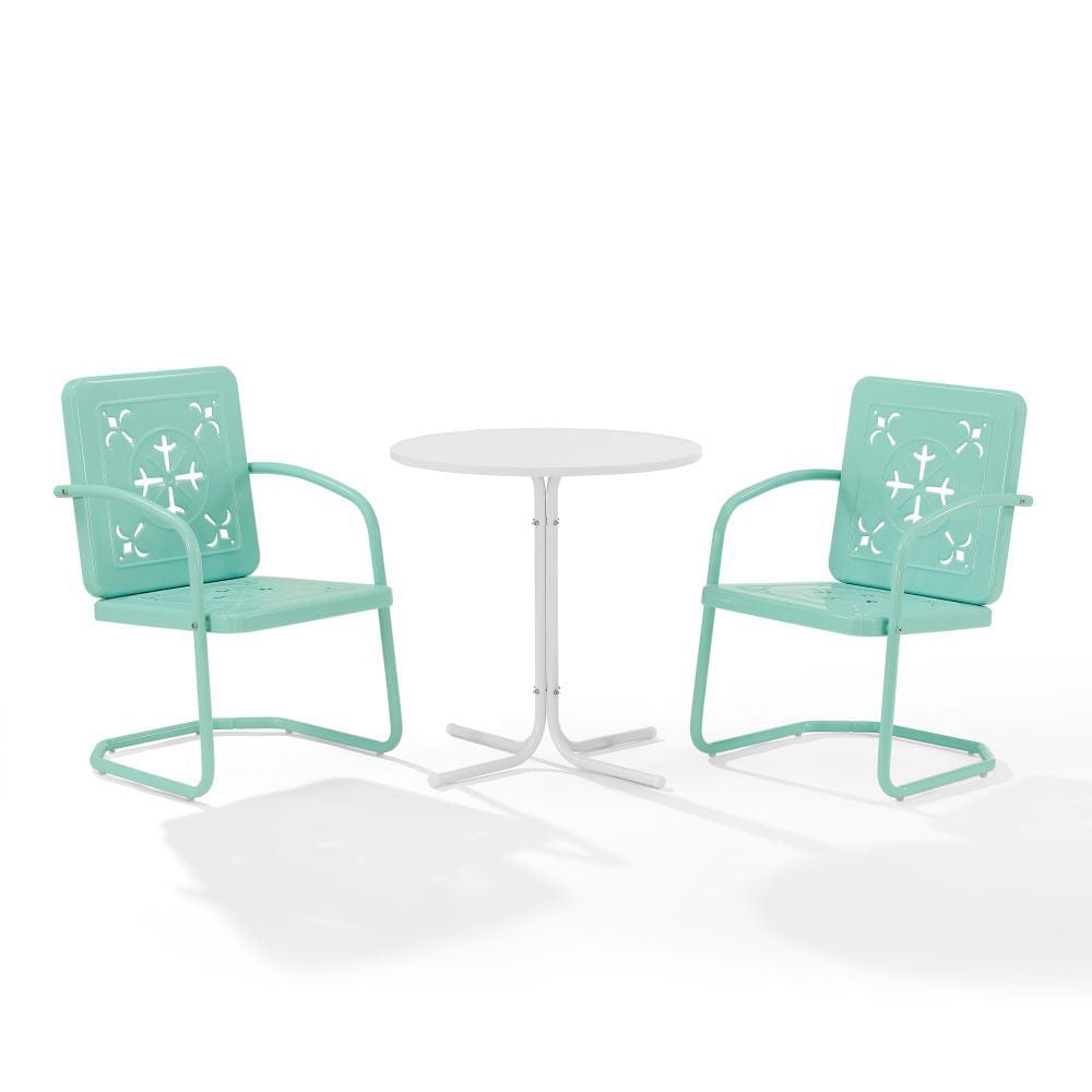 Crosley Furniture - Azalea 3-Piece Retro Outdoor Bistro Set - Bistro Table & 2 Chairs - KO10023AQ view 2