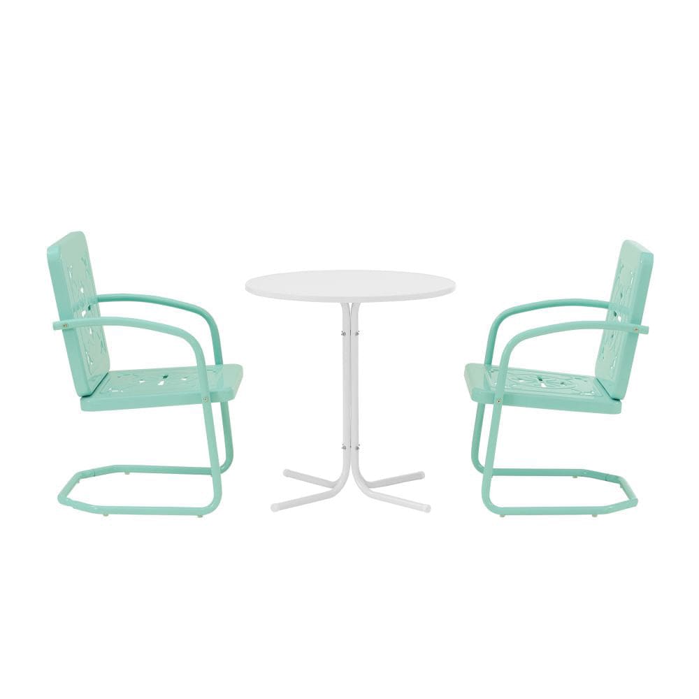 Crosley Furniture - Azalea 3-Piece Retro Outdoor Bistro Set - Bistro Table & 2 Chairs - KO10023AQ view 4