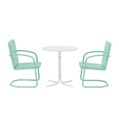 Crosley Furniture - Azalea 3-Piece Retro Outdoor Bistro Set - Bistro Table & 2 Chairs - KO10023AQ view 4