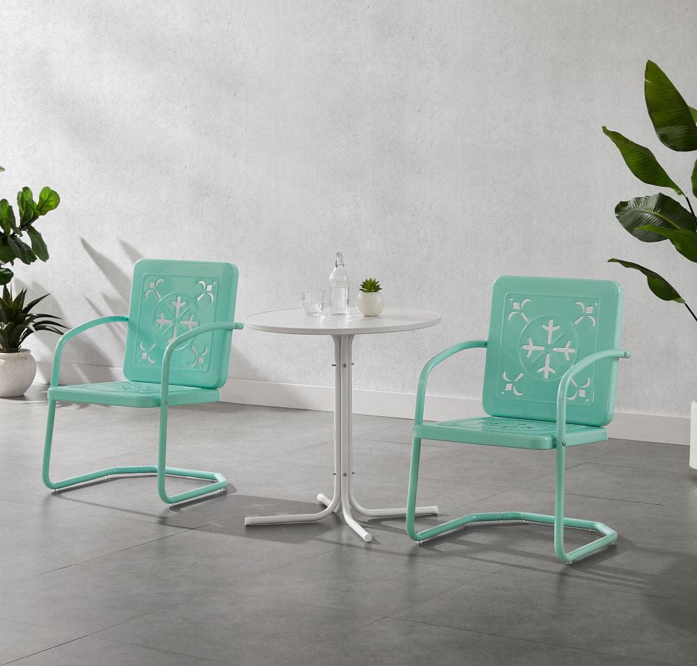 Crosley Furniture - Azalea 3-Piece Retro Outdoor Bistro Set - Bistro Table & 2 Chairs - KO10023AQ view 6