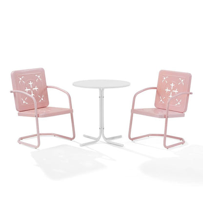 Crosley Furniture - Azalea 3-Piece Retro Outdoor Bistro Set - Bistro Table & 2 Chairs - KO10023PI view 2