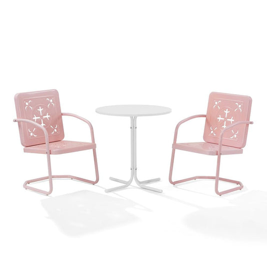 Crosley Furniture - Azalea 3-Piece Retro Outdoor Bistro Set - Bistro Table & 2 Chairs - KO10023PI view 2