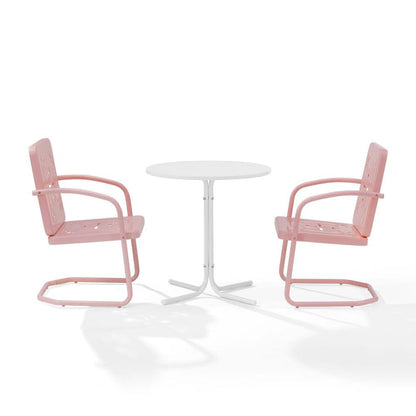 Crosley Furniture - Azalea 3-Piece Retro Outdoor Bistro Set - Bistro Table & 2 Chairs - KO10023PI view 4