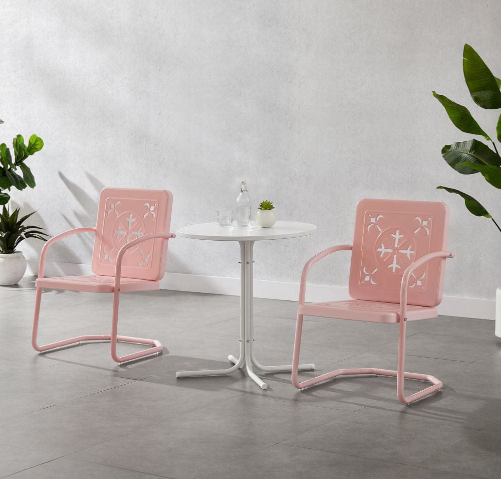 Crosley Furniture - Azalea 3-Piece Retro Outdoor Bistro Set - Bistro Table & 2 Chairs - KO10023PI view 6