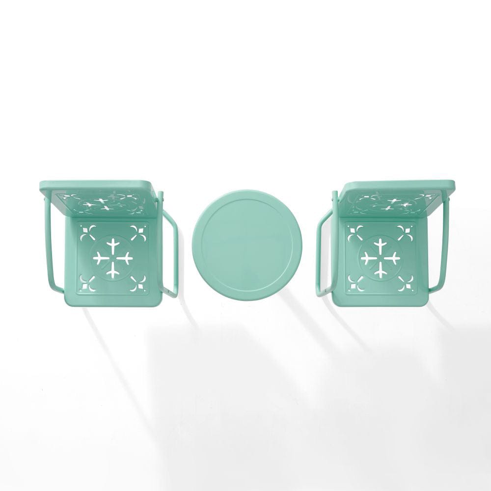 Crosley Furniture - Azalea 3-Piece Retro Outdoor Chair Set - Side Table & 2 Chairs - KO10025AQ view 4