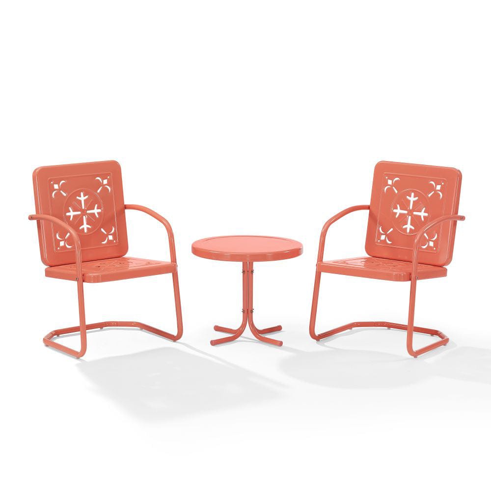 Crosley Furniture - Azalea 3-Piece Retro Outdoor Chair Set - Side Table & 2 Chairs - KO10025CO view 2