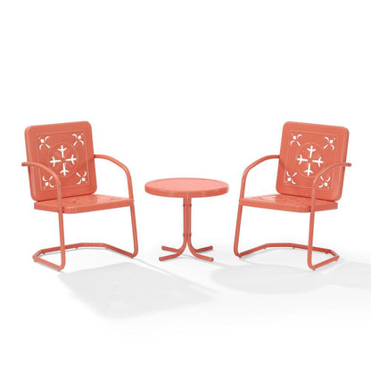 Crosley Furniture - Azalea 3-Piece Retro Outdoor Chair Set - Side Table & 2 Chairs - KO10025CO view 2