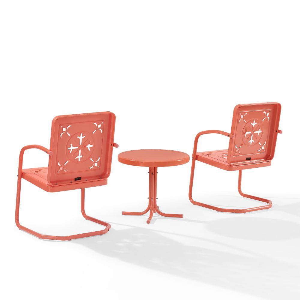 Crosley Furniture - Azalea 3-Piece Retro Outdoor Chair Set - Side Table & 2 Chairs - KO10025CO view 3