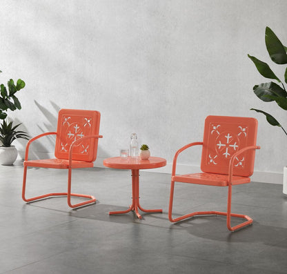 Crosley Furniture - Azalea 3-Piece Retro Outdoor Chair Set - Side Table & 2 Chairs - KO10025CO view 6