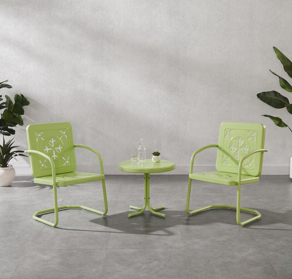 Crosley Furniture - Azalea 3-Piece Retro Outdoor Chair Set - Side Table & 2 Chairs - KO10025KL view 7