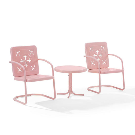 Crosley Furniture - Azalea 3-Piece Retro Outdoor Chair Set - Side Table & 2 Chairs - KO10025PI view 1