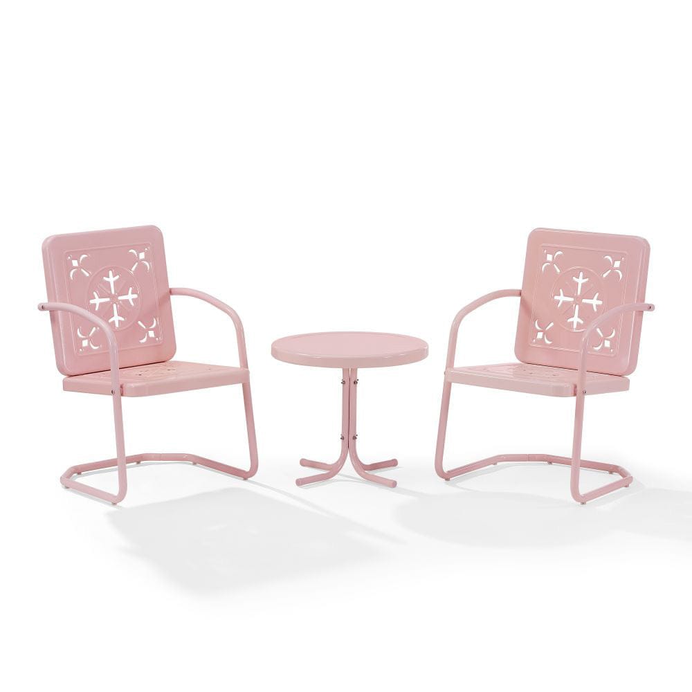 Crosley Furniture - Azalea 3-Piece Retro Outdoor Chair Set - Side Table & 2 Chairs - KO10025PI view 2