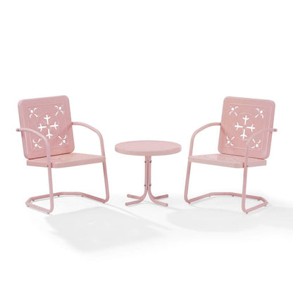 Crosley Furniture - Azalea 3-Piece Retro Outdoor Chair Set - Side Table & 2 Chairs - KO10025PI view 2