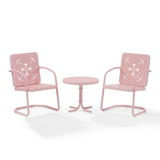 Crosley Furniture - Azalea 3-Piece Retro Outdoor Chair Set - Side Table & 2 Chairs - KO10025PI view 2