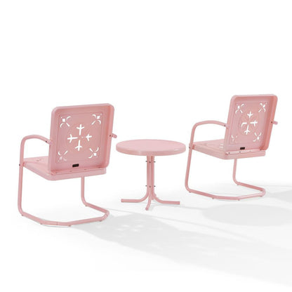 Crosley Furniture - Azalea 3-Piece Retro Outdoor Chair Set - Side Table & 2 Chairs - KO10025PI view 3