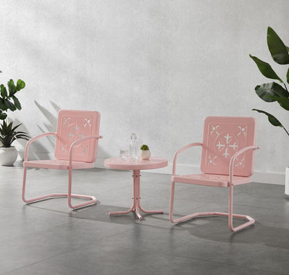 Crosley Furniture - Azalea 3-Piece Retro Outdoor Chair Set - Side Table & 2 Chairs - KO10025PI view 6