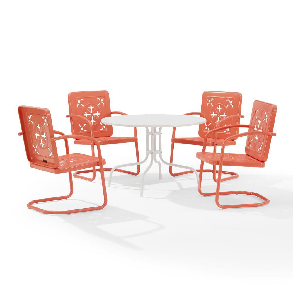 Crosley Furniture - Azalea 5-Piece Round Retro Outdoor Dining Set - Table & 4 Chairs - KO10024CO view 1