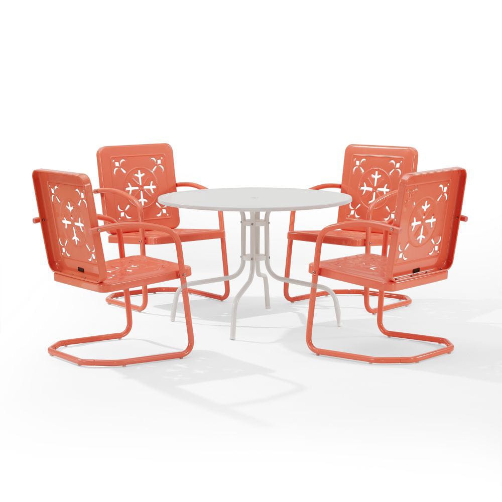 Crosley Furniture - Azalea 5-Piece Round Retro Outdoor Dining Set - Table & 4 Chairs - KO10024CO view 2