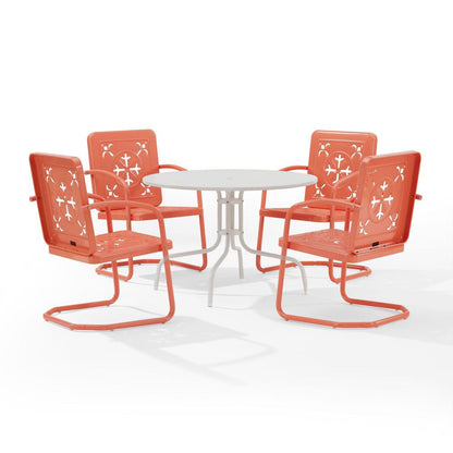 Crosley Furniture - Azalea 5-Piece Round Retro Outdoor Dining Set - Table & 4 Chairs - KO10024CO view 2