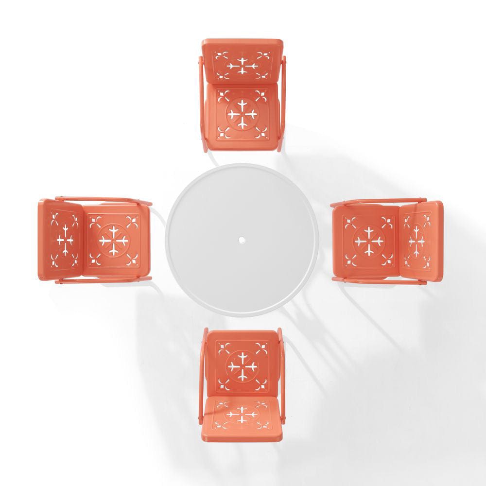 Crosley Furniture - Azalea 5-Piece Round Retro Outdoor Dining Set - Table & 4 Chairs - KO10024CO view 3
