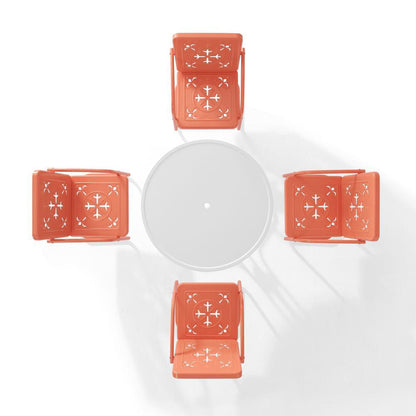 Crosley Furniture - Azalea 5-Piece Round Retro Outdoor Dining Set - Table & 4 Chairs - KO10024CO view 3