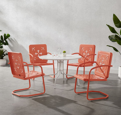 Crosley Furniture - Azalea 5-Piece Round Retro Outdoor Dining Set - Table & 4 Chairs - KO10024CO view 6