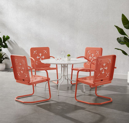 Crosley Furniture - Azalea 5-Piece Round Retro Outdoor Dining Set - Table & 4 Chairs - KO10024CO view 7