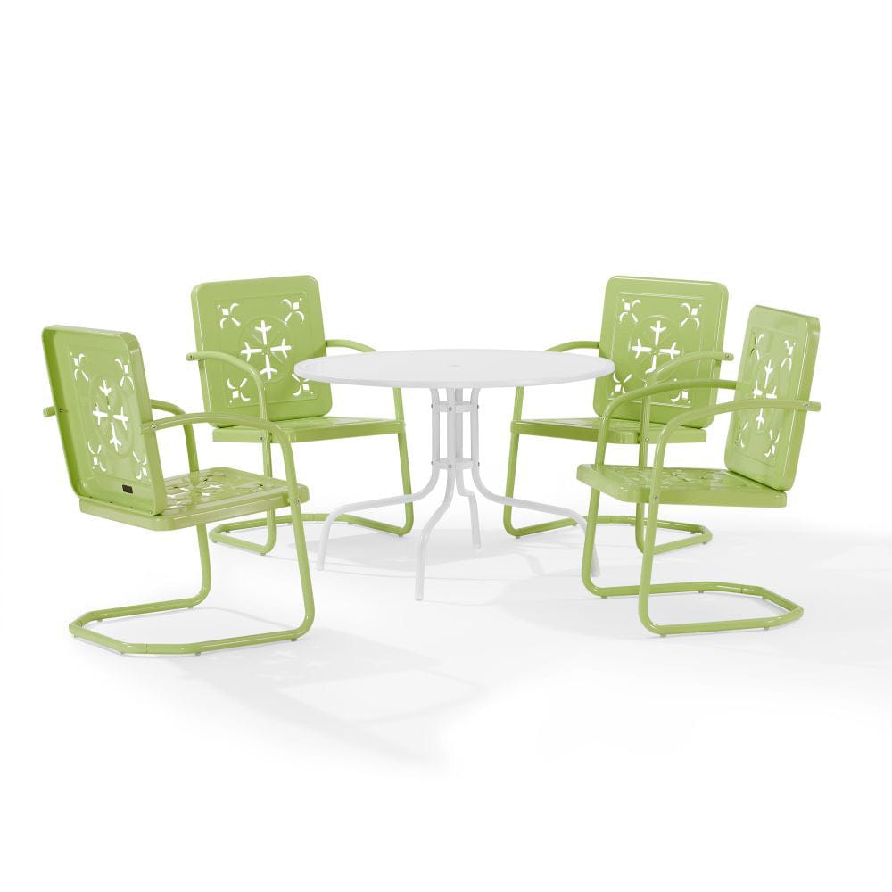 Crosley Furniture - Azalea 5-Piece Round Retro Outdoor Dining Set - Table & 4 Chairs - KO10024KL view 1