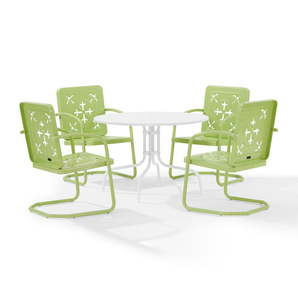 Crosley Furniture - Azalea 5-Piece Round Retro Outdoor Dining Set - Table & 4 Chairs - KO10024KL view 2