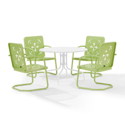 Crosley Furniture - Azalea 5-Piece Round Retro Outdoor Dining Set - Table & 4 Chairs - KO10024KL view 2