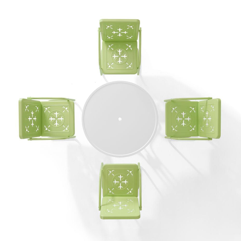 Crosley Furniture - Azalea 5-Piece Round Retro Outdoor Dining Set - Table & 4 Chairs - KO10024KL view 3