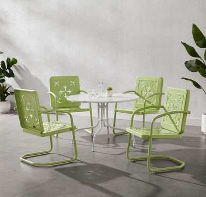 Crosley Furniture - Azalea 5-Piece Round Retro Outdoor Dining Set - Table & 4 Chairs - KO10024KL view 6