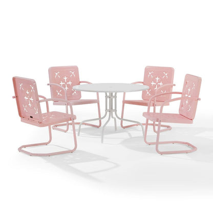 Crosley Furniture - Azalea 5-Piece Round Retro Outdoor Dining Set - Table & 4 Chairs - KO10024PI view 1