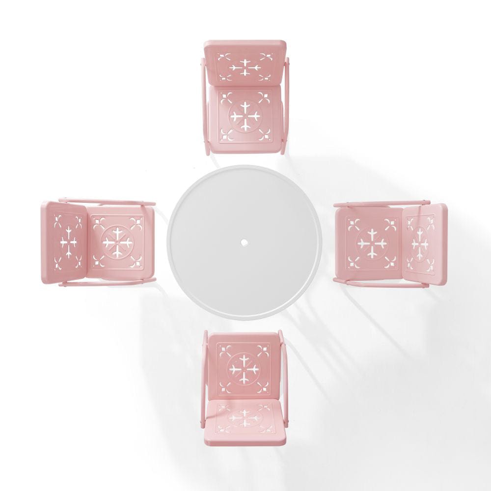 Crosley Furniture - Azalea 5-Piece Round Retro Outdoor Dining Set - Table & 4 Chairs - KO10024PI view 3