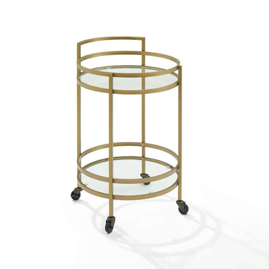 Crosley Furniture - Bailey Round Bar Cart Gold - CF4009-GL veiw 1
