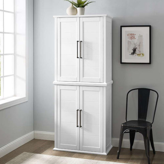 Crosley Furniture - Bartlett Tall Storage Pantry White - 2 Stackable Pantries - KF33021WH veiw 1
