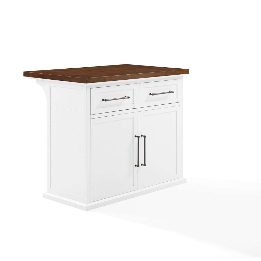 Crosley Furniture - Bartlett Wood Top Kitchen Island White/Walnut - KF30091WA-WH veiw 1