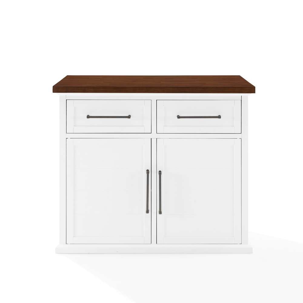 Crosley Furniture - Bartlett Wood Top Kitchen Island White/Walnut - KF30091WA-WH veiw 6