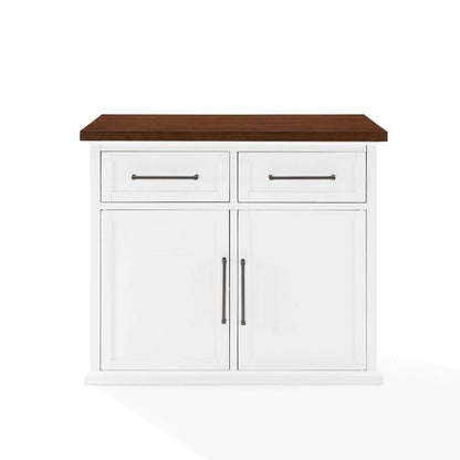 Crosley Furniture - Bartlett Wood Top Kitchen Island White/Walnut - KF30091WA-WH veiw 6