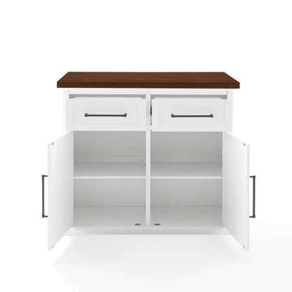 Crosley Furniture - Bartlett Wood Top Kitchen Island White/Walnut - KF30091WA-WH veiw 8