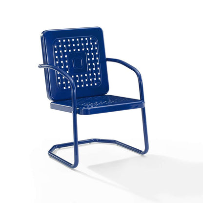 Crosley Furniture - Bates 2Pc Outdoor Metal Chair Set Navy - 2 Armchairs - CO1025-NV veiw 5