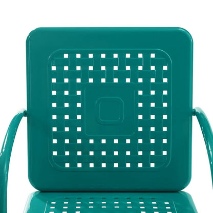 Crosley Furniture - Bates 3 Piece Outdoor Bistro Set Turquoise Gloss/White Satin - Bistro Table & 2 Chairs - KO10009TU veiw 5